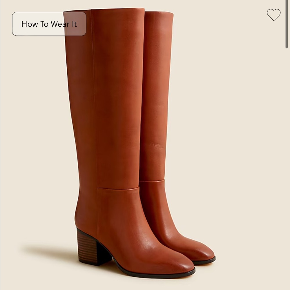 Jcrew tan leather boots.